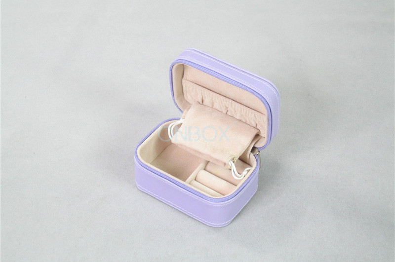 Lady Zipper Finger Ring Travel Jewelry Case Jewelry Storage Purple