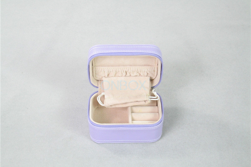 Lady Zipper Finger Ring Travel Jewelry Case Jewelry Storage Purple