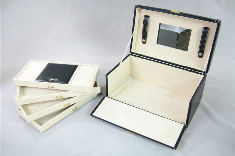 Waterproof Leather Jewellery Gift Box Professional Cosmetic Case
