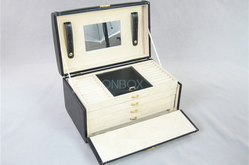 Waterproof Leather Jewellery Gift Box Professional Cosmetic Case