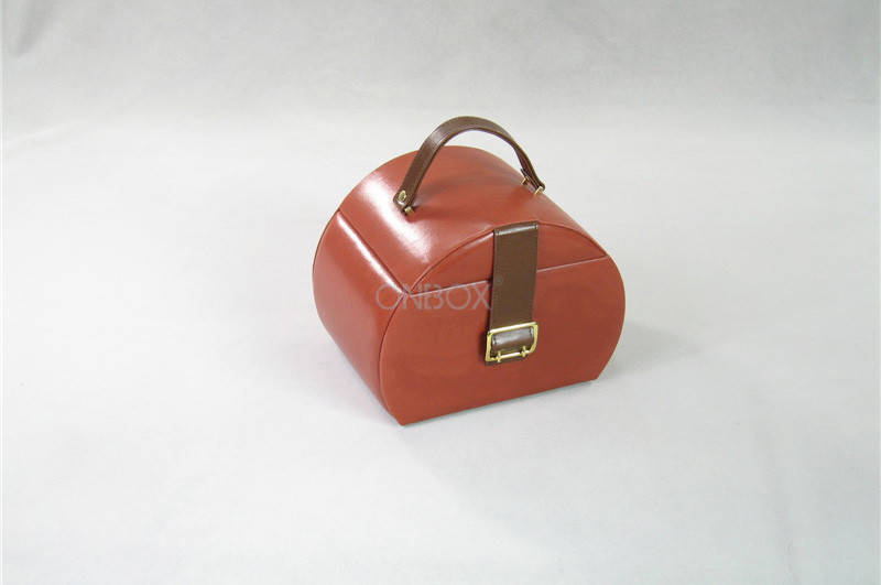 Luxury Leather Jewelry Boxes / Mirror Travel Makeup Bag Packaging