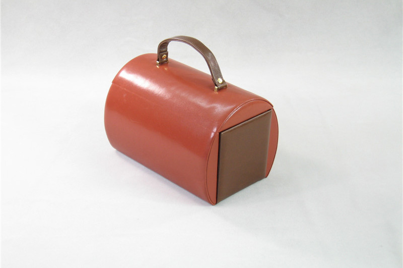 Brown PU Leather Jewellery Box , Girls Cosmetic Makeup Case