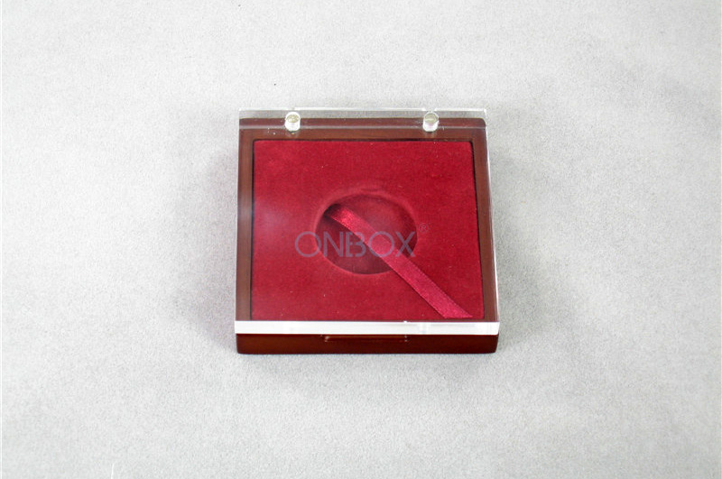 Transparent Matt Painted Wooden Coin Display Box Personalized with Lid