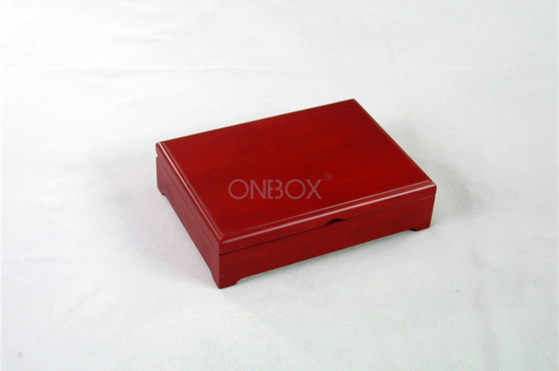 Wine Red Matte Painting Wooden Gift Box For Jewelry Set Packaging , Luxury Tea Box , Cosmetic Box