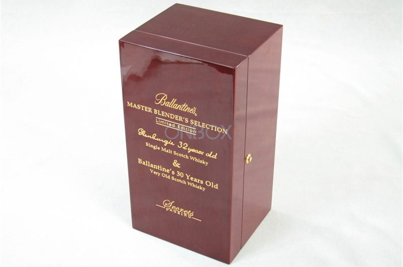 Gift Solid Wood Wine Case High Gloss Painting With Logo Engraved