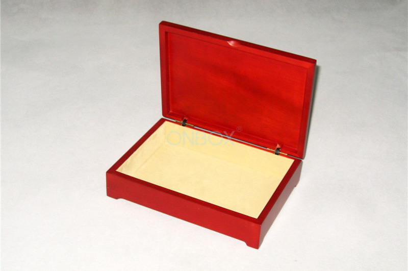 Wine Red Matte Painting Wooden Gift Box For Jewelry Set Packaging , Luxury Tea Box , Cosmetic Box