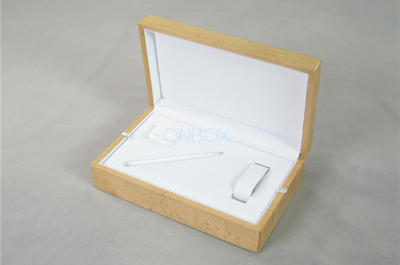 Luxury High Gloss Painting Wooden Boxes With Burl Veneer For Man's Office Gift Set , Watch , Pen And Cuffli<x>nks