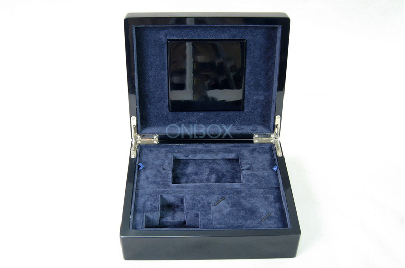 Logo Printed Personalized Painting Wooden Boxes For Stationery Pen Gift Set Packing