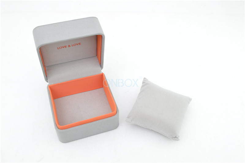 Customized Square Watch Gift Boxes Grey With Soft Pillow Insert