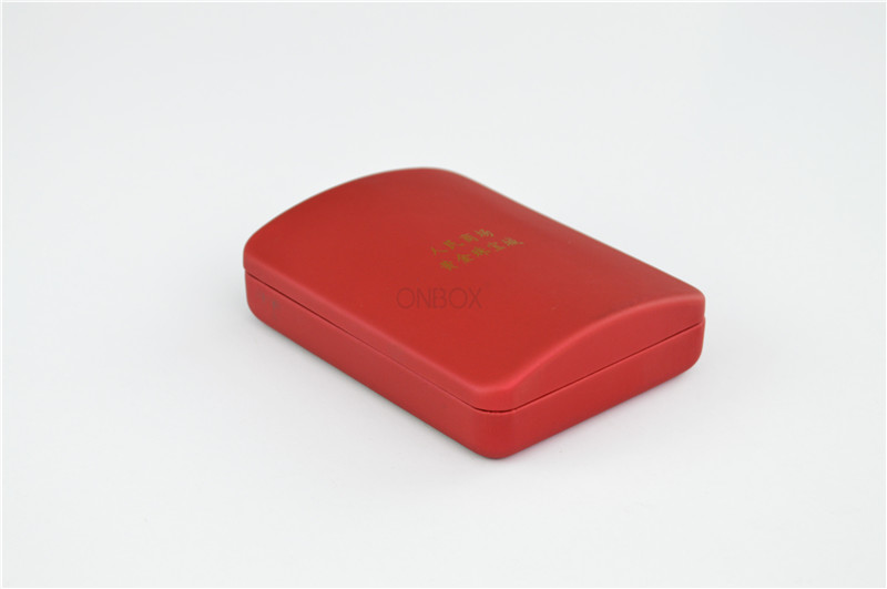 Luxury Arched Design Pendant Gift Box In Wine Red Color PU Leather With Removable Jewelry Pad