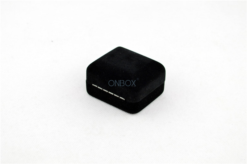 Personalized metal Single Finger Ring Box In Black Long Hair Velvet