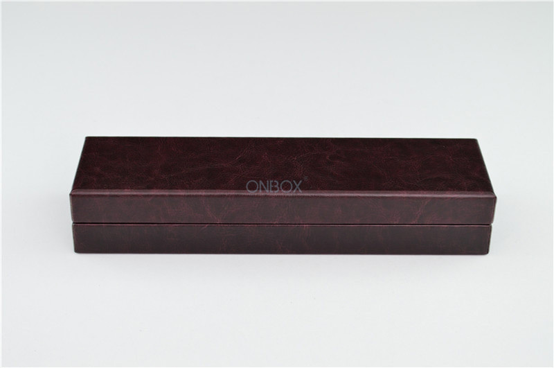 Bracelet / Hand Chain Oblong Leather Jewelry Boxes With 2 LED Lights Customized Logo