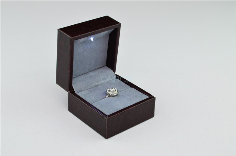 Window Display Jewellery Gift Boxes Grey Suede Inner For Big Single Finger Ring