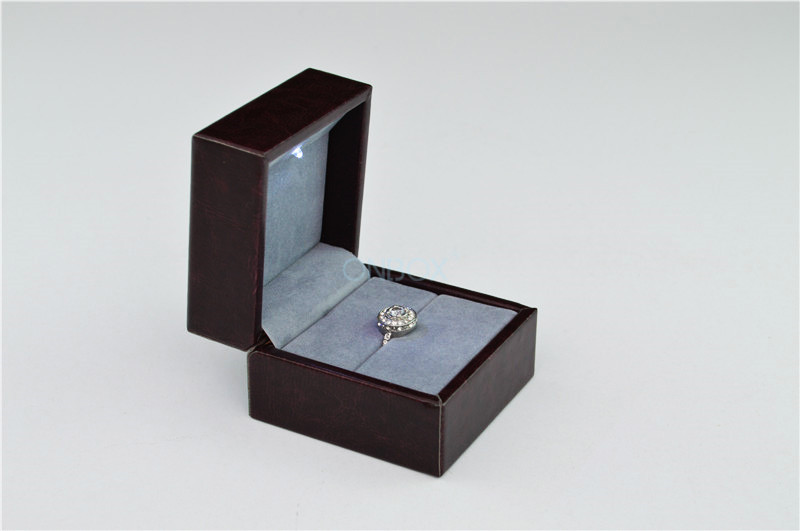 Window Display Jewellery Gift Boxes Grey Suede Inner For Big Single Finger Ring