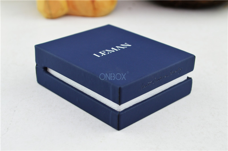 me<x>tal Hinge Pandora Jewelry Box In Blue Leather Personalized Removable Insert