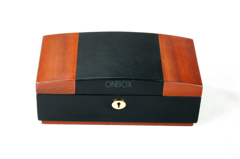 Black Painting Luxury Wooden Watch Boxes Packaging With Long Pillow