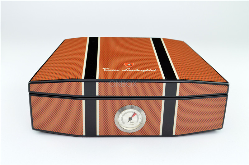 Cedar Wood Cigar Boxes In Luxury High Gloss Painting With Humidometer In Customized Pattern
