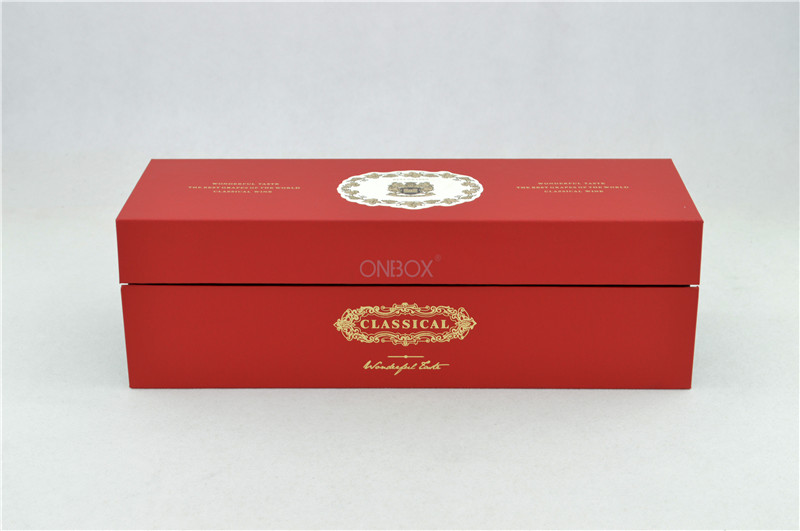 Elegant Wine Recycled Cardboard Boxes Blister Form Insert Magnet Closure
