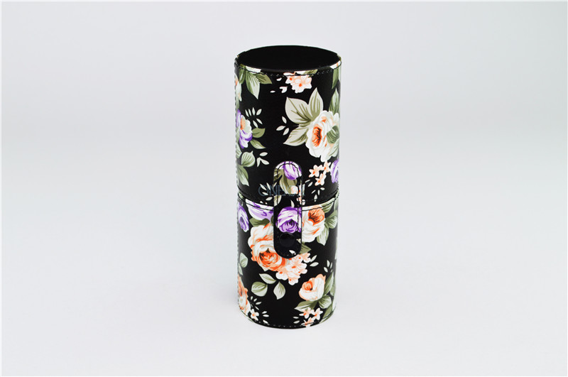 Makeup Brush Cylinder Tube Case / Leather Cosmetic Packaging Boxes For Lady Make Up