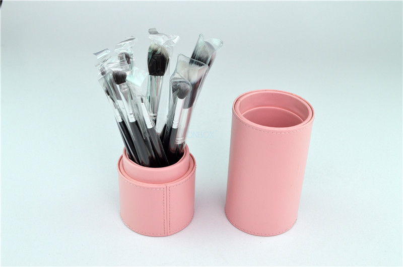Makeup Brush Luxury Cosmetic Box Light Pink For Travel / Rigid Cardboard Tube