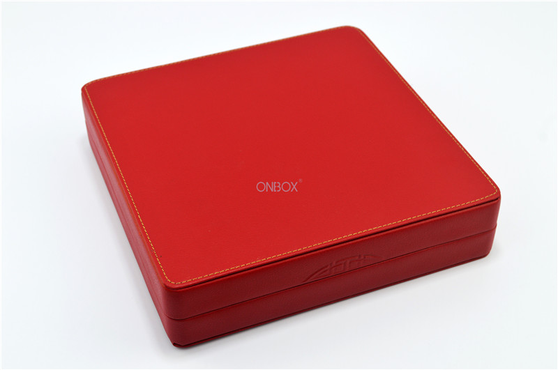 Gift Packaging Red PU Custom Luxury Boxes With Satin Strip