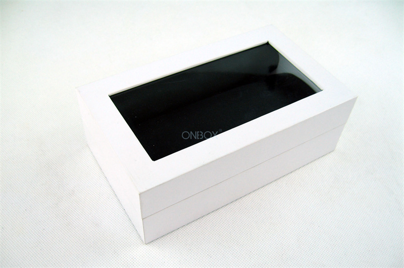 White Cardboard Ladies Watch Box with C ring insert , Paper Gift Box