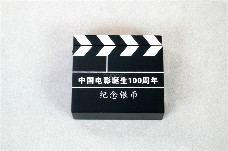 Matt Finish Painted Wooden Boxes For Coin Display With Movie Clapper board Design