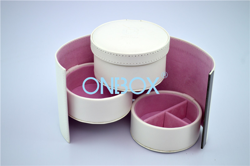 High End Jewelry Collection Box In White PU / Lady Christmas Gift Box
