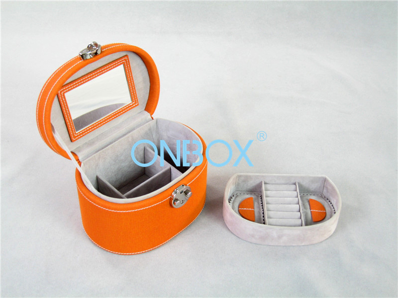 Rigid Cardboard Travel Jewellery Case With Mirror Inside