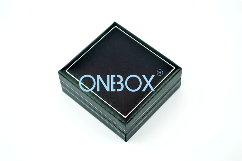 Simple Black Square Jewelry Box For A Pair Of Eardrops With Gold Foil Printing